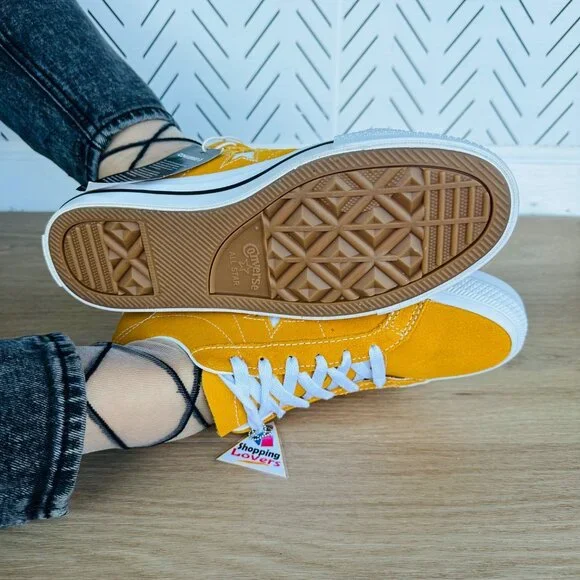 ⭐Converse One Star Pro OX Low Women Shoes 8 Mustard Yellow Suede Sneaker A09231C